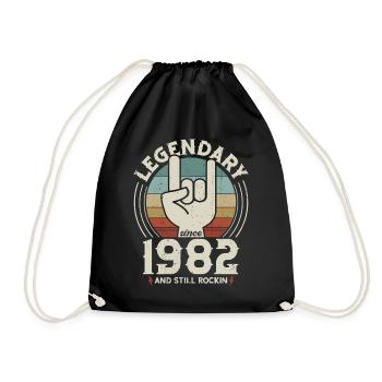 Geburtstag Jahrgang 1982 Legendär seit 1982 - Turnbeutel - Schwarz - Vorne