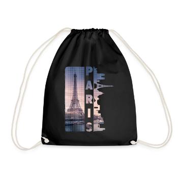 Paris France City Skyline Home Love - Drawstring Bag - black - Front