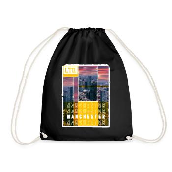 Manchester Angleterre UK City Skyline Accueil Amour - Sac de sport léger - noir - Devant