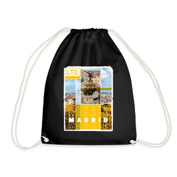 Madrid Espagne Ville Skyline Vacances Amour - Sac de sport léger - noir - Devant