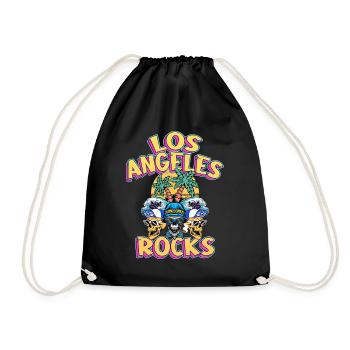 Los Angeles USA Summer Beach Palmiers Crâne - Sac de sport léger - noir - Devant