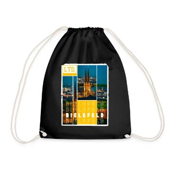 Bielefeld Deutschland Stadt Skyline Heimat Liebe - Turnbeutel - Schwarz - Vorne