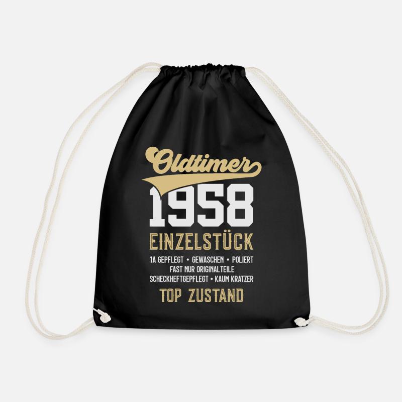 68. GEBURTSTAG OLDTIMER 1958 - Turnbeutel - Schwarz