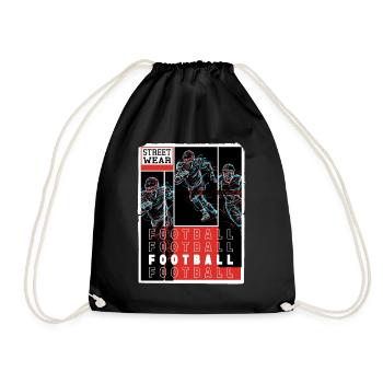 American Football Player Vintage Retro USA Sport - Drawstring Bag - black - Front