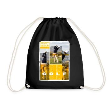 Golf Golf Golfer Sport Hobby Club Vintage - Drawstring Bag - black - Front