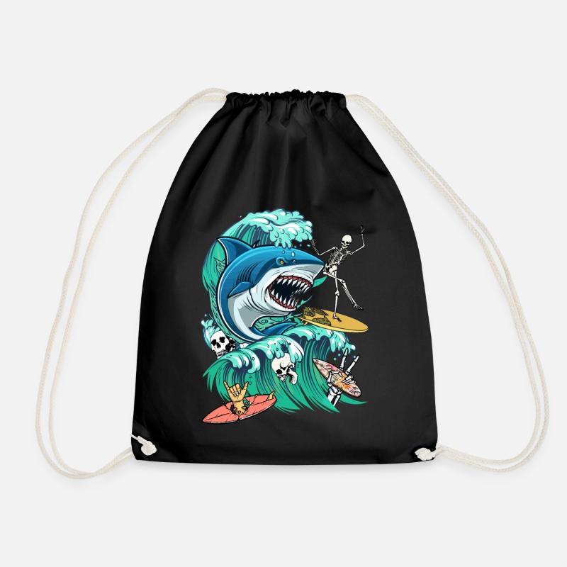 Feeding frenzy - Drawstring Bag - black