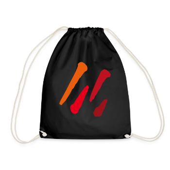 Colors Stripes - Diagonal - RED - Drawstring Bag - black - Front
