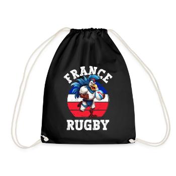 Coq Rugby Joueur de Ballon Fan - Sac de sport léger - noir - Devant