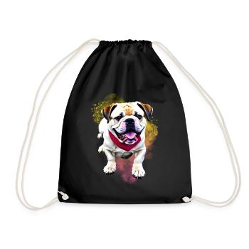 Dog Sayings Dog Dogs Bulldog - Drawstring Bag - black - Front