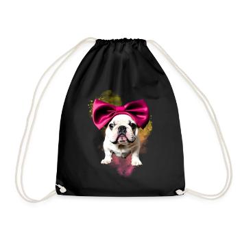 Dog Sayings Dog Dogs Bulldog - Drawstring Bag - black - Front
