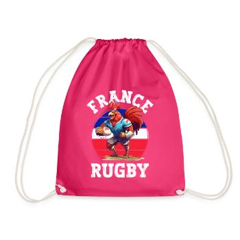 Coq Rugby Joueur de Ballon Fan - Sac de sport léger - fuchsia - Devant