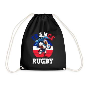 Coq Ballon Rugby Joueur Fan - Sac de sport léger - noir - Devant