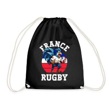 Coq Ballon Rugby Joueur Fan - Sac de sport léger - noir - Devant