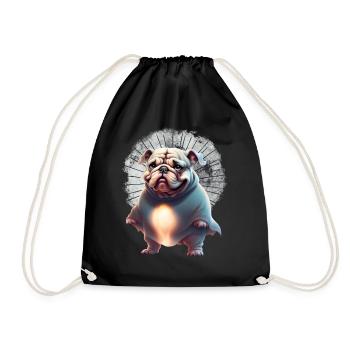 Bulldogge Halloween Hund HUNDE - Turnbeutel - Schwarz - Vorne