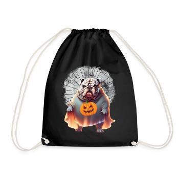 Bulldogge Halloween Hund englische BULLDOGGE - Turnbeutel - Schwarz - Vorne