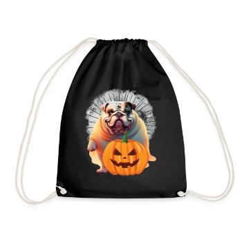 Bouledogue Halloween Chien Bouledogue anglais - Sac de sport léger - noir - Devant