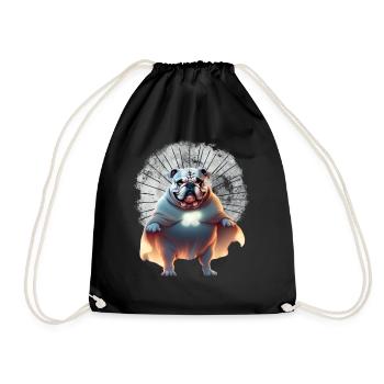Bulldogge Halloween Hund Hunde BELLOWEEN - Turnbeutel - Schwarz - Vorne