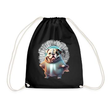 Bulldogge Halloween Hund Hunde - Turnbeutel - Schwarz - Vorne