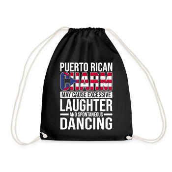 Puerto Rico Flagge | Puerto Ricaner Geschenkideen - Turnbeutel - Schwarz - Vorne