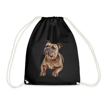 Bouledogue Vieux Bouledogue Anglais Chien Chiens - Sac de sport léger - noir - Devant
