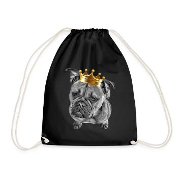 Bulldog Old English Bulldog Dog Dogs - Drawstring Bag - black - Front