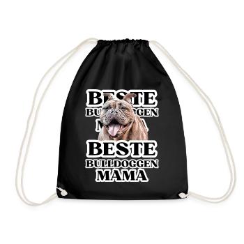 BESTE BULLDOGGEN Mama Hund BULLDOGGE Hunde - Turnbeutel - Schwarz - Vorne