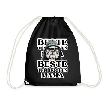 BESTE BULLDOGGEN Mama Hund BULLDOGGE Hunde - Turnbeutel - Schwarz - Vorne