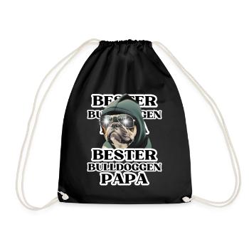 BESTER BULLDOGGEN PAPA Hund BULLDOGGE Hunde - Turnbeutel - Schwarz - Vorne