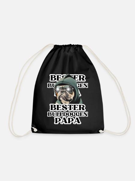 BESTER BULLDOGGEN PAPA Hund BULLDOGGE Hunde - Turnbeutel - Schwarz