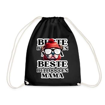 BESTE BULLDOGGEN Mama Hund BULLDOGGE Hunde - Turnbeutel - Schwarz - Vorne