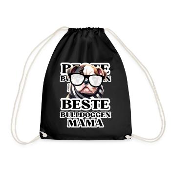 BESTE BULLDOGGEN Mama Hund BULLDOGGE Hunde - Turnbeutel - Schwarz - Vorne