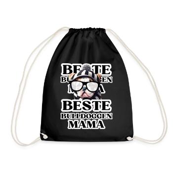 BESTE BULLDOGGEN Mama Hund BULLDOGGE Hunde - Turnbeutel - Schwarz - Vorne