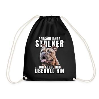 PERSONAL STALKER BULLDOG DOG DOGS - Drawstring Bag - black - Front