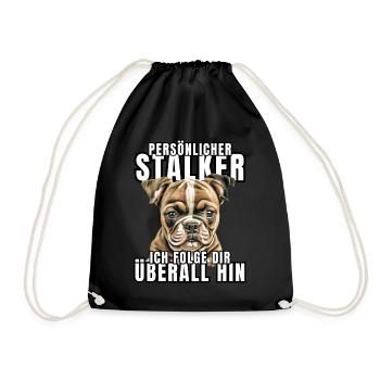 PERSONAL STALKER BULLDOG DOG DOGS - Drawstring Bag - black - Front