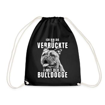 Je suis le FOU avec le chien bouledogue CHIENS - Sac de sport léger - noir - Devant