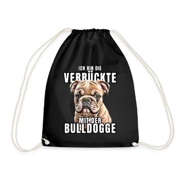 Je suis le FOU avec le chien bouledogue CHIENS - Sac de sport léger - noir - Devant
