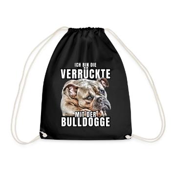 Je suis le FOU avec le chien bouledogue CHIENS - Sac de sport léger - noir - Devant