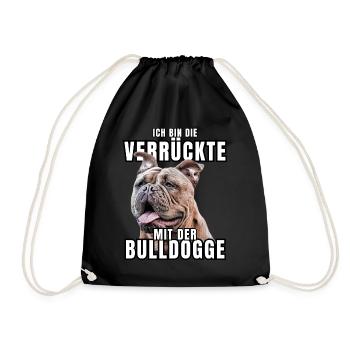 Je suis le FOU avec le chien bouledogue CHIENS - Sac de sport léger - noir - Devant