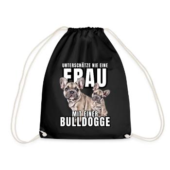NE SOUS-ESTIMEZ JAMAIS UNE FEMME avec Bulldog Dog DOG - Sac de sport léger - noir - Devant