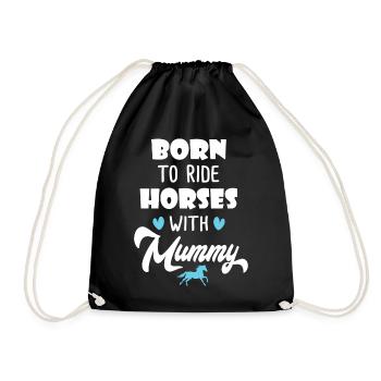 Né pour faire de l équitation avec maman cheval - Sac de sport léger - noir - Devant