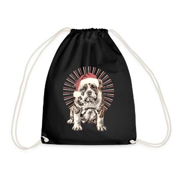 Chemise pour chien drôle Père Noël bouledogue - Sac de sport léger - noir - Devant