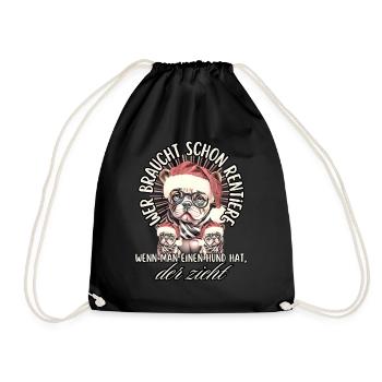 drôle Père Noël Bulldog chiens de Noël - Sac de sport léger - noir - Devant