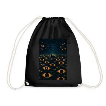 Surreal Ocean of Eyes Midnight Cruise - Drawstring Bag - black - Front