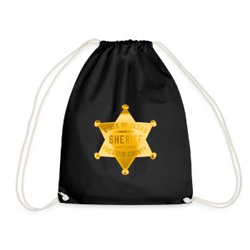 Wester Wild West Mayor Texas Sheriff Stern - Drawstring Bag - black - Front