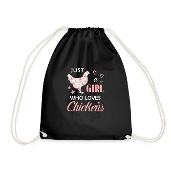 Juste une fille qui aime les poulets Poulet Fleurs loin - Sac de sport léger - noir - Devant