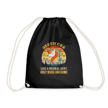 Aunticorn Like Normal Aunt Only More Awesome Aunti - Drawstring Bag - black - Front