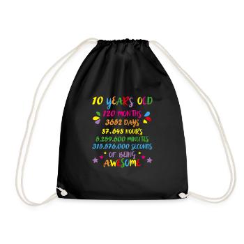 10 Jahre 120 Monate Geburtstag Math Nerd Geeky Girl - Turnbeutel - Schwarz - Vorne