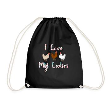 Poulet drôle j'aime mon cadeau de dames pour le poulet Ow - Sac de sport léger - noir - Devant