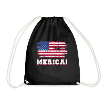 4 juillet Jour de la commémoration de l'Indépendance USA Flag Pat - Sac de sport léger - noir - Devant