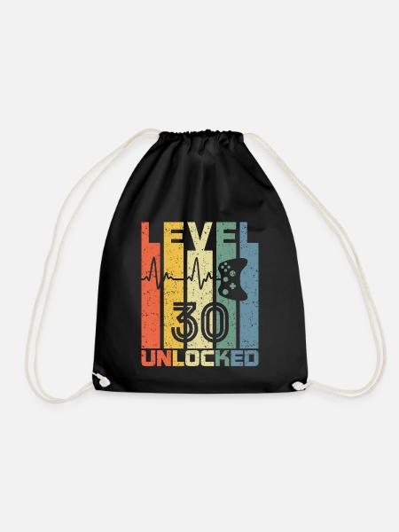 Level 30 Unlocked Fun 30 Jahre alter Videospieler 30t - Turnbeutel - Schwarz